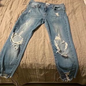 Cello Ripped Denim Skinny Jeans, Light washed, size 5
